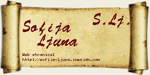 Sofija Ljuna vizit kartica